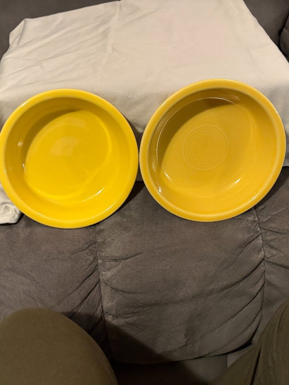 Set Of 2-Fiestaware Coupe Soup/Cereal Bowls-7" D-small "f"-Sunflower Yellow-EUC